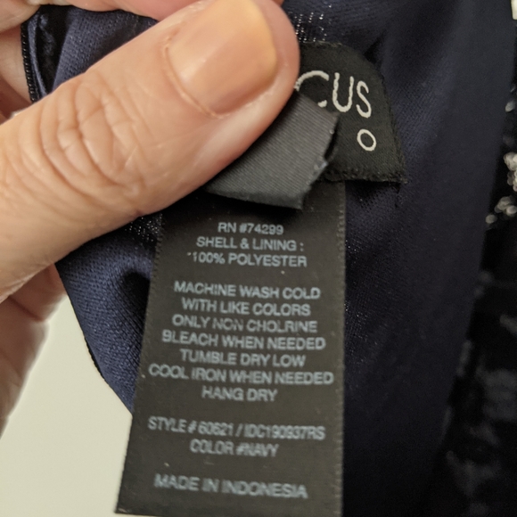 Formal Navy Lace Midi Dress - Picture 8 of 8